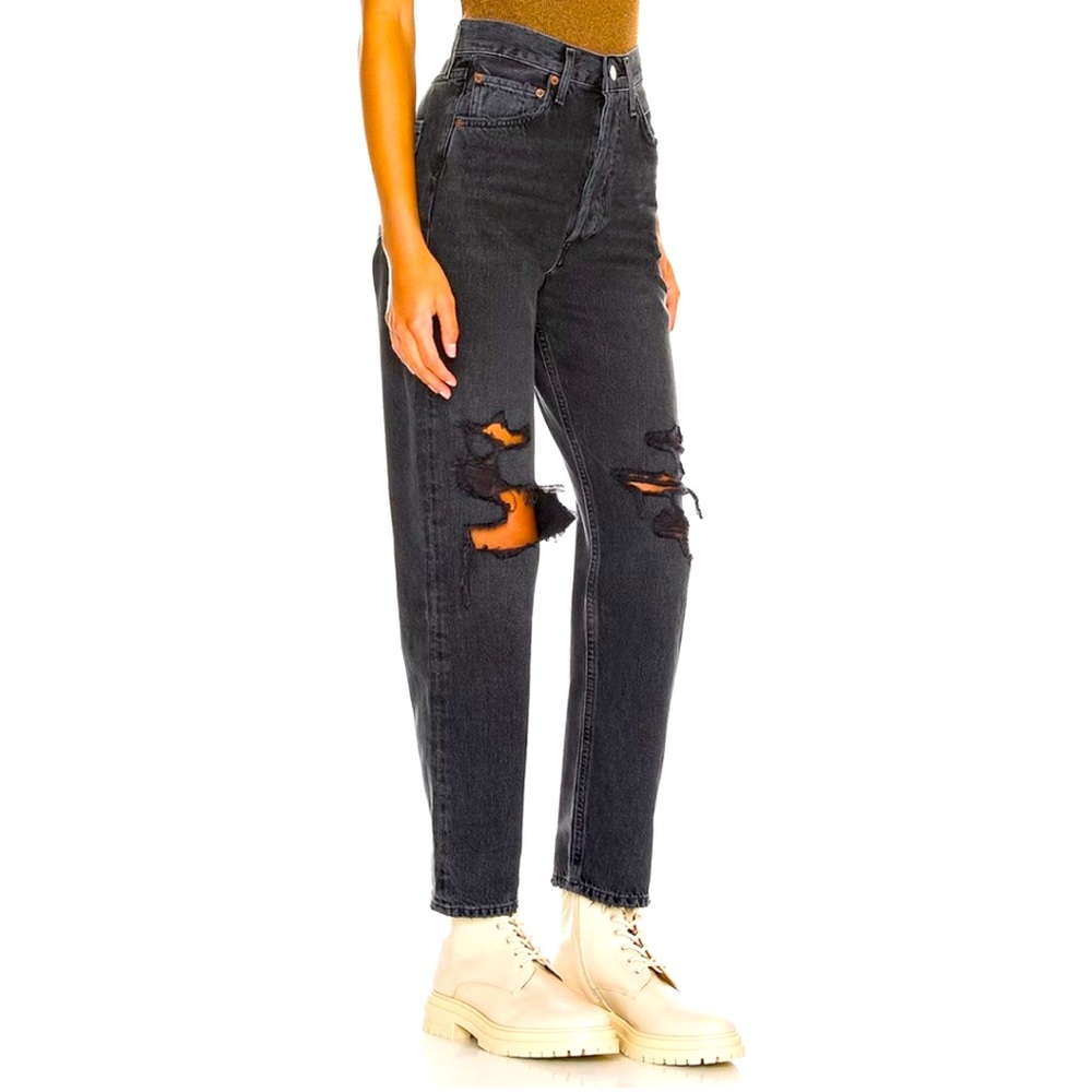 AGOLDE Black high rise denim 90's style jeans